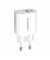 Wozinsky WGWCW USB-A USB-C 20W Wall Charger - White