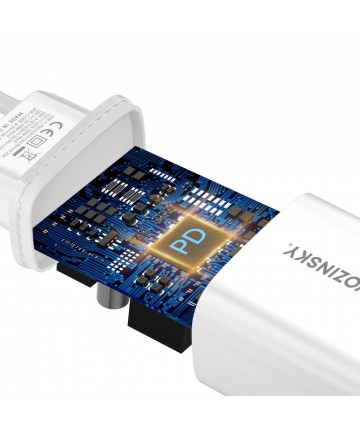 Wozinsky WGWCW USB-A USB-C 20W Wall Charger - White