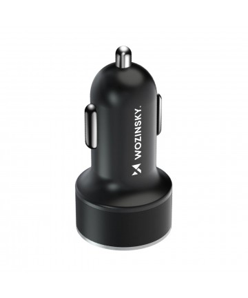 Wozinsky WDCCAC USB-C USB-A 36W Car Charger - Black