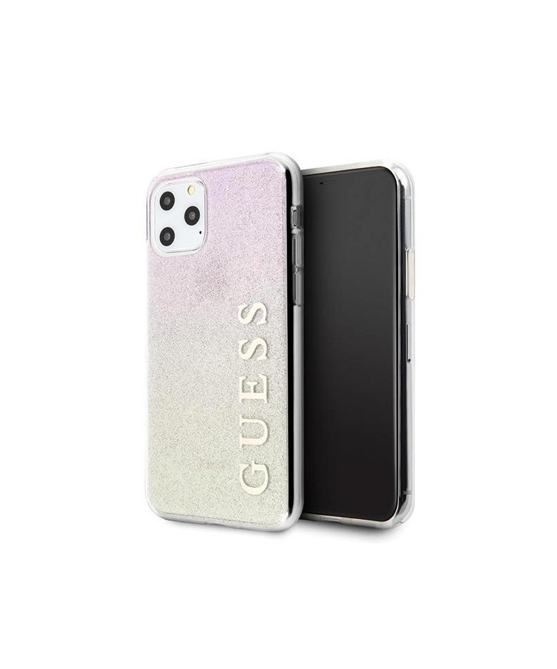 Guess GUHCN65PCUGLGPI iPhone 11 Pro Max rose gold/gold pink hard case Gradient Glitter