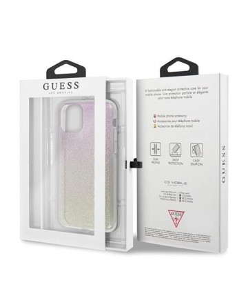 Guess GUHCN65PCUGLGPI iPhone 11 Pro Max rose gold/gold pink hard case Gradient Glitter
