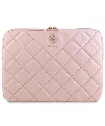 Guess Quilted 4G cover for a 14" laptop - pink