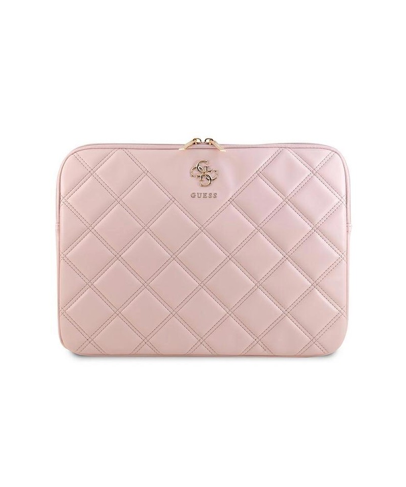 Guess Quilted 4G cover for a 14" laptop - pink