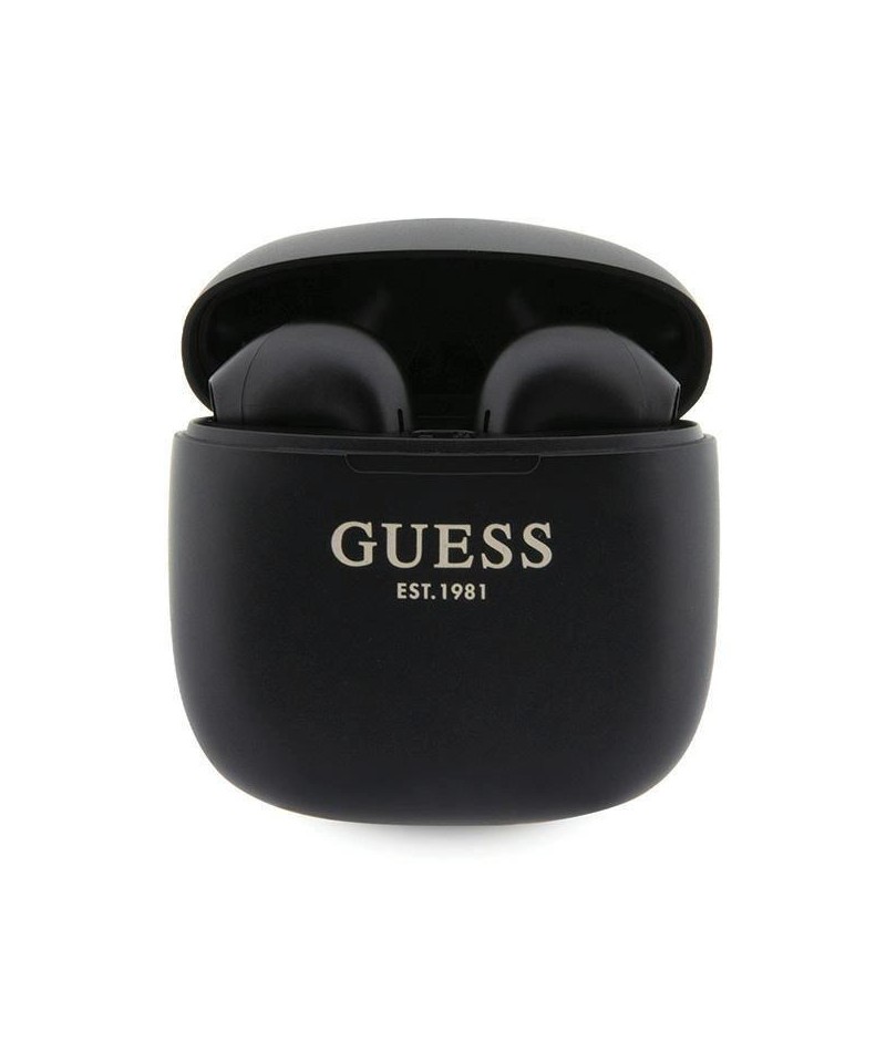 Guess GUTWST26PSK TWS Bluetooth headphones + docking station - black Classic EST Logo