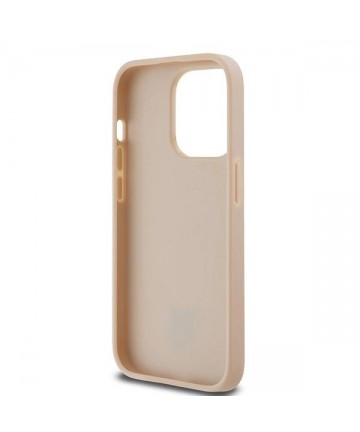 DKNY Leather Checkered Mono Pattern & Printed Stripes case for iPhone 14 Pro - pink