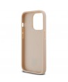 DKNY Leather Checkered Mono Pattern & Printed Stripes case for iPhone 14 Pro - pink