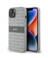 DKNY Leather Mono Stripe & Metal Logo case for iPhone 15 / 14 / 13 - beige