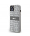 DKNY Leather Mono Stripe & Metal Logo case for iPhone 15 / 14 / 13 - beige