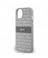 DKNY Leather Mono Stripe & Metal Logo case for iPhone 15 / 14 / 13 - beige