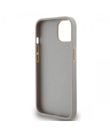 DKNY Leather Mono Stripe & Metal Logo case for iPhone 15 / 14 / 13 - beige
