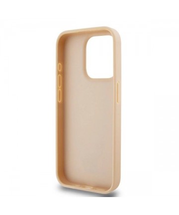 DKNY Leather Checkered Mono Pattern & Printed Stripes case for iPhone 15 Pro - pink