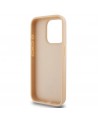 DKNY Leather Checkered Mono Pattern & Printed Stripes case for iPhone 15 Pro - pink