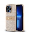DKNY Leather Mono Stripe & Metal Logo case for iPhone 15 Pro - pink
