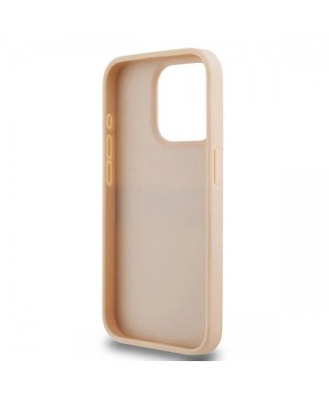 DKNY Leather Mono Stripe & Metal Logo case for iPhone 15 Pro - pink