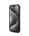 DKNY Leather Checkered Mono Pattern & Printed Stripes Case for iPhone 15/14/13 - Black