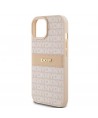 DKNY Leather Mono Stripe & Metal Logo case for iPhone 15 / 14 / 13 - pink