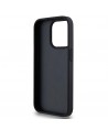 DKNY Leather Checkered Mono Pattern & Printed Stripes Case for iPhone 15 Pro Max - Black