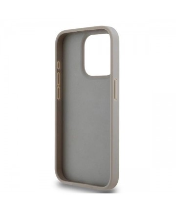 DKNY Leather Mono Stripe & Metal Logo case for iPhone 15 Pro Max - beige