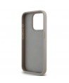 DKNY Leather Mono Stripe & Metal Logo case for iPhone 15 Pro Max - beige
