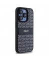DKNY Leather Mono Stripe & Metal Logo case for iPhone 15 Pro Max - black