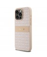 DKNY Leather Mono Stripe & Metal Logo case for iPhone 15 Pro Max - pink