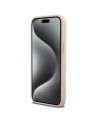 DKNY Leather Mono Stripe & Metal Logo case for iPhone 15 Pro Max - pink