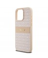 DKNY Leather Mono Stripe & Metal Logo case for iPhone 15 Pro Max - pink