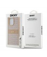 DKNY Leather Mono Stripe & Metal Logo case for iPhone 15 Pro Max - pink