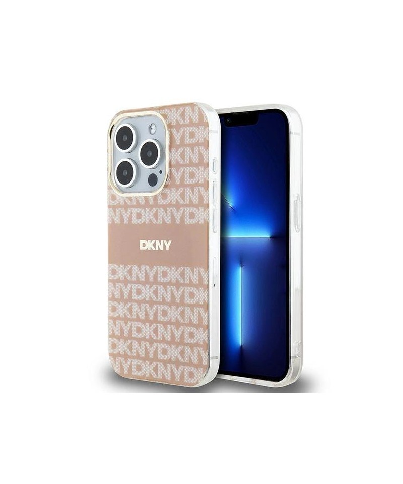 DKNY IML Mono & Stripe MagSafe case for iPhone 15 Pro - pink