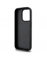 DKNY Leather Monogram Pattern Metal Logo MagSafe Case for iPhone 15 Pro - Black