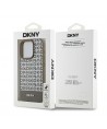 DKNY Leather Printed Pattern Metal Logo MagSafe Case for iPhone 15 Pro - Brown