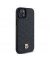 DKNY Leather Pattern Metal Logo MagSafe Case for iPhone 15/14/13 - Black