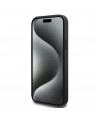 DKNY Leather Pattern Metal Logo MagSafe Case for iPhone 15/14/13 - Black