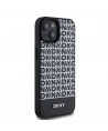 DKNY Leather Printed Pattern Metal Logo MagSafe Case for iPhone 15/14/13 - Black