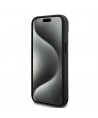 DKNY Leather Printed Pattern Metal Logo MagSafe Case for iPhone 15/14/13 - Black