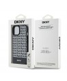 DKNY Leather Printed Pattern Metal Logo MagSafe Case for iPhone 15/14/13 - Black