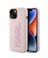 Karl Lagerfeld 3D Rubber Glitter Logo case for iPhone 15 Plus - pink