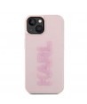 Karl Lagerfeld 3D Rubber Glitter Logo case for iPhone 15 Plus - pink