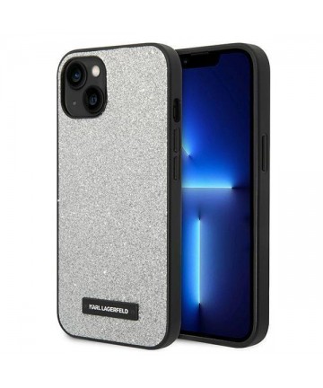 Karl Lagerfeld KLHCP14MG2ELS iPhone 14 Plus 6.7 "hardcase silver / silver Glitter Plaque Logo