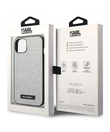 Karl Lagerfeld KLHCP14MG2ELS iPhone 14 Plus 6.7 "hardcase silver / silver Glitter Plaque Logo
