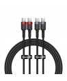 Baseus Cafule USB-C / USB-C cable 100W 1 m - red-black and black-gray (2 pcs.)