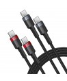 Baseus Cafule USB-C / USB-C cable 100W 1 m - red-black and black-gray (2 pcs.)