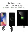 Spigen C10i3 Braided USB to Lightning / Type-C / micro USB Cable Μαύρο 1.5m (000CB22774)