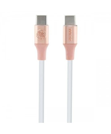 Guess Ebossed Logo USB-C / USB-C Cable 1.5m Fast Charging - Pink
