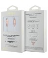 Guess Ebossed Logo USB-C / Lightning Cable 1.5m Fast Charging - Pink