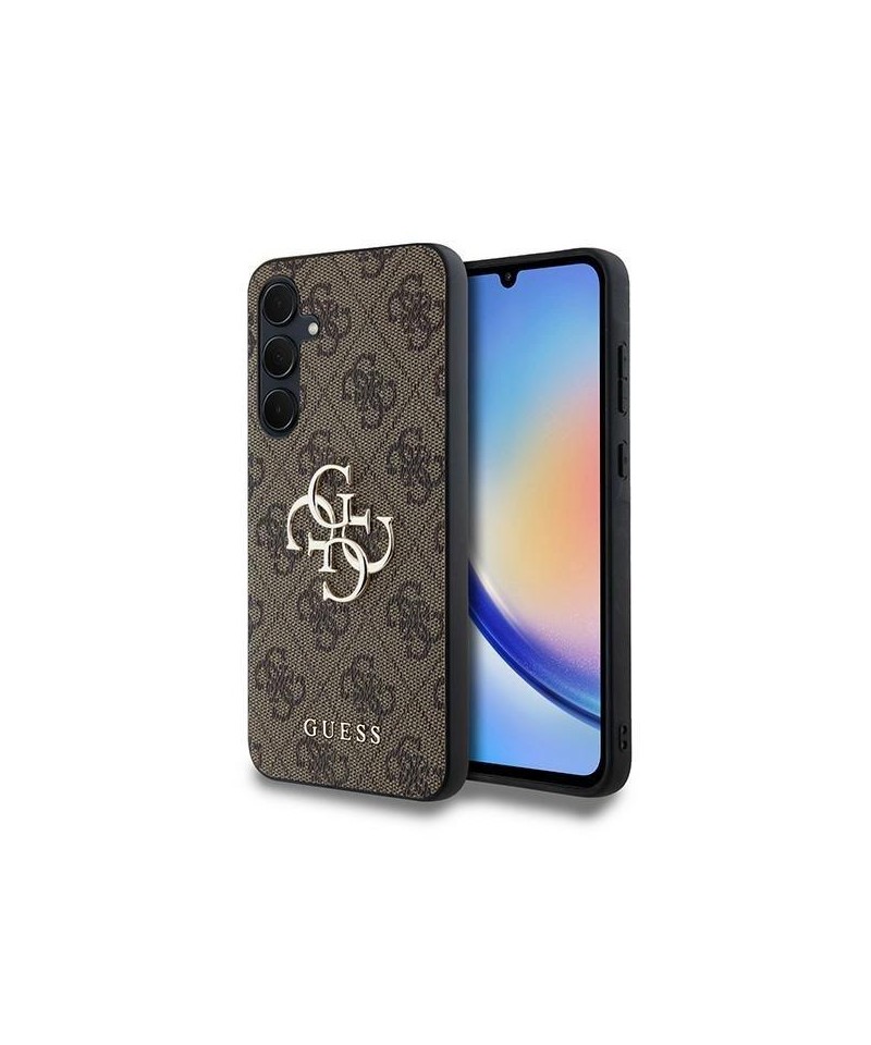 Guess 4G Big Metal Logo case for Samsung Galaxy A35 - brown