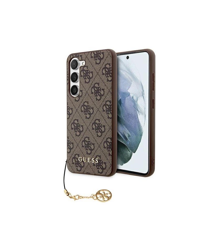 Guess 4G Charms Collection case for Samsung Galaxy A35 - brown
