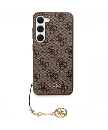 Guess 4G Charms Collection case for Samsung Galaxy A35 - brown