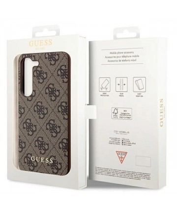 Guess 4G Charms Collection case for Samsung Galaxy A35 - brown