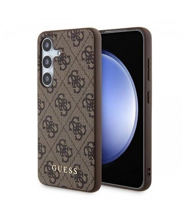 Guess 4G Metal Gold Logo case for Samsung Galaxy A35 - brown